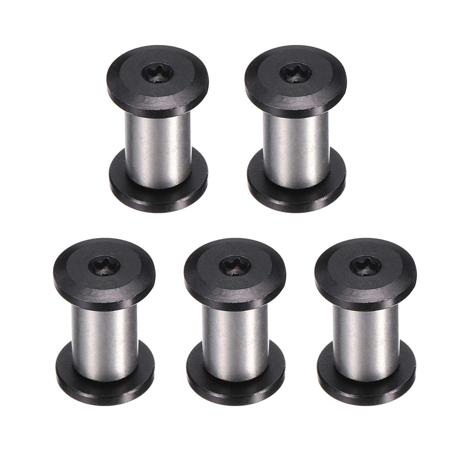 sourcing map 5pcs Knife Handle Screws 6 x 9mm M4 Torx Sink Head Stainless Steel Pocket Knife Pivot Pin Folding Knives Bolts Fasteners for Blade Fixing, Black/Silver