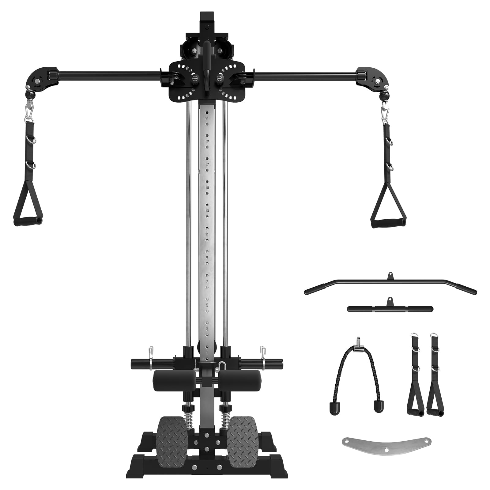 GMWD Cable Machine Home Gym, Wall Mount Functional Trainer with Dual Swivel Arms and 22 Adjustable Positions, All-in-One Cable Crossover Machine for Home Gym