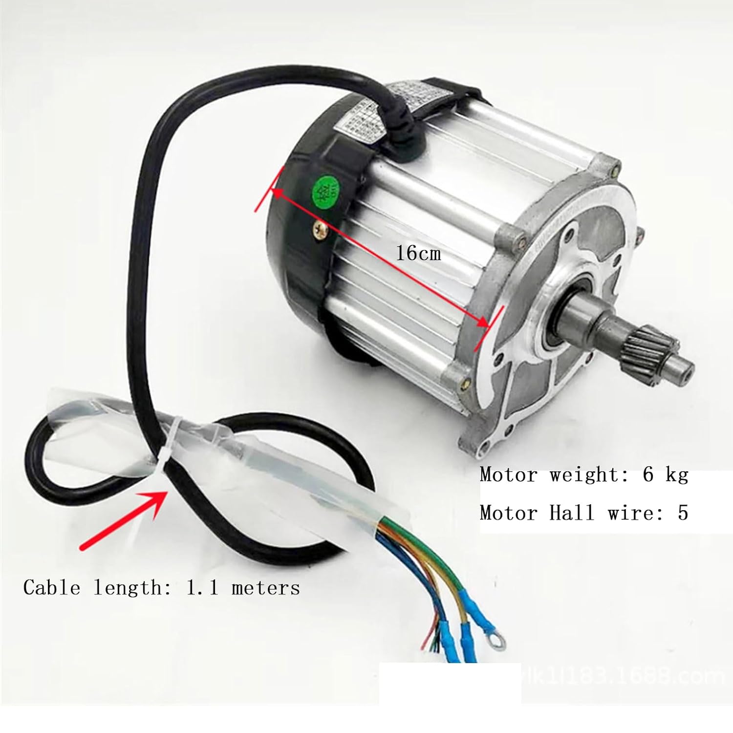 1200W Permanent Magnet DC Motor 60V/72V Permanent Magnet Synchronous Motor 3000rpm 5-Hole 16-Tooth Motor, High Power High Speed DC Motor Electric Tricycle Motor(60V)
