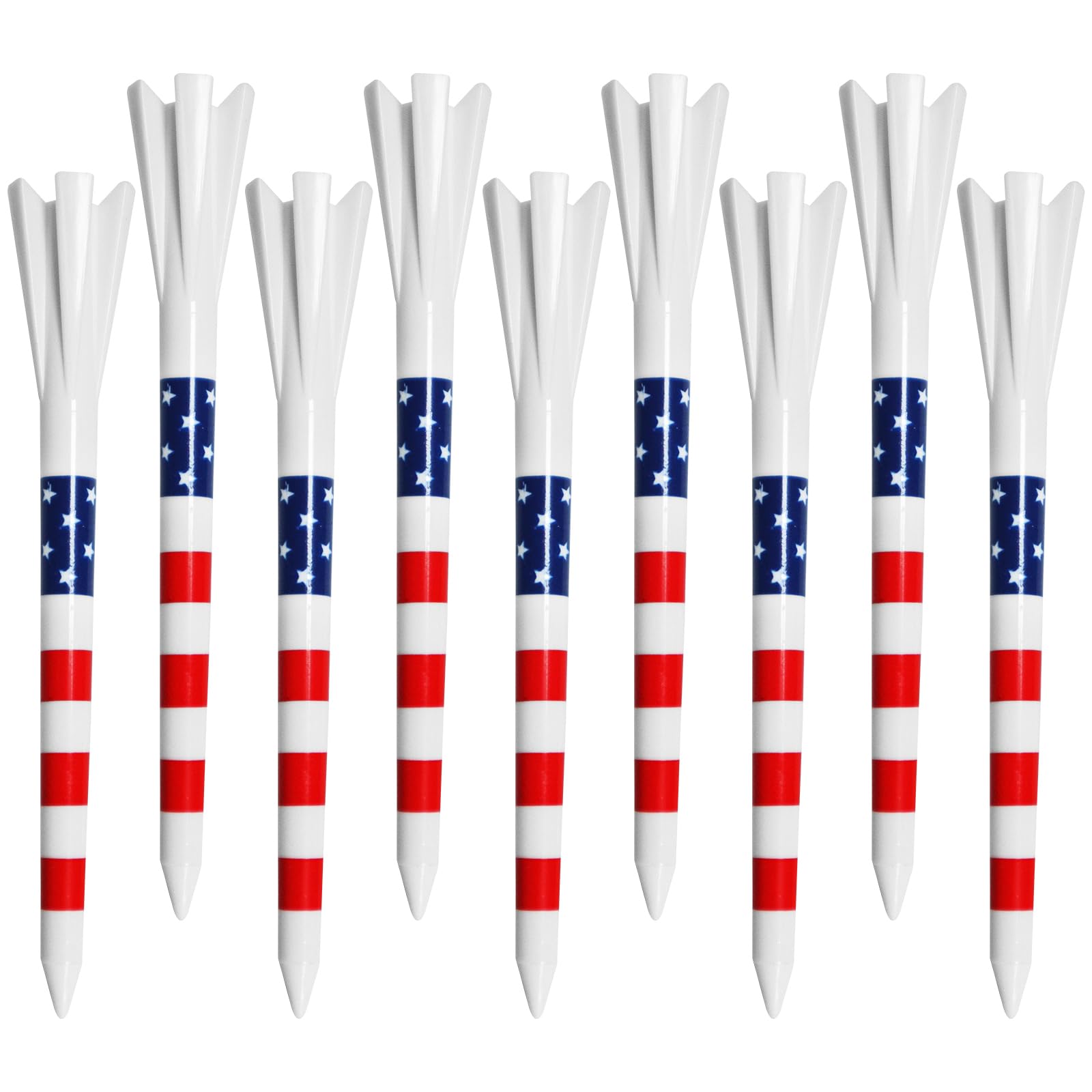 FINGER TEN Golf Tees Plastic Unbreakable 3 1/4 2 3/4 Inch 30 Pack Or Long Tees 40 Pcs With 1 1/2 Short Tees 20 Pcs, Five Claws ProngGolf Tee Mixed Color Flat Strong Durable Long(30 Pack-2 3/4'' 70mm)