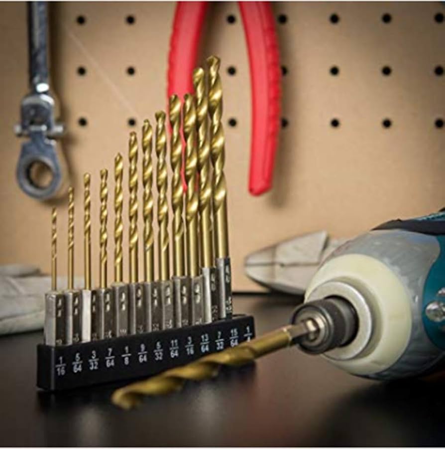 NORTOOLS 13-Piece Titanium Drill Bit Set Quick Change 1/4 Hex