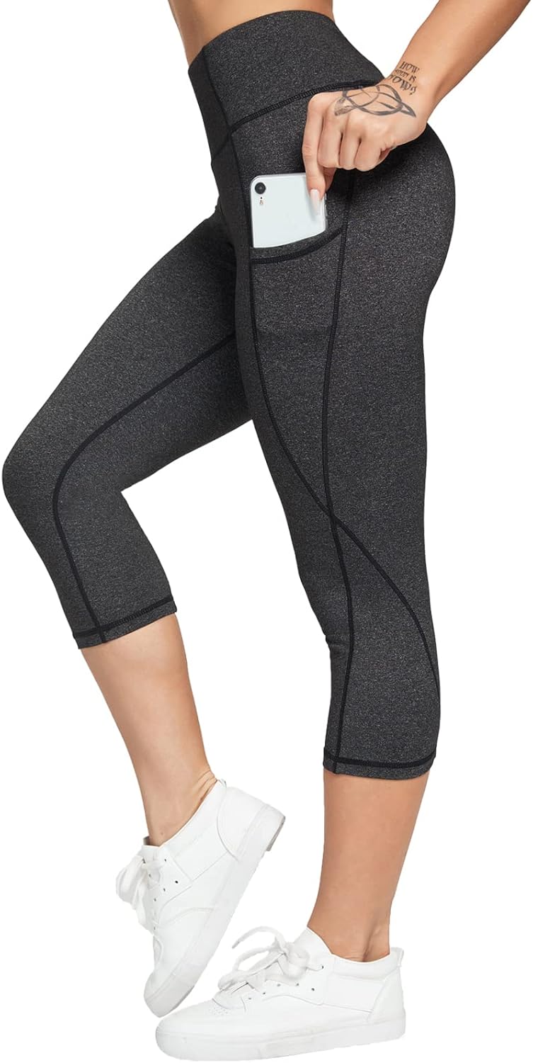 FITTOO Women's Yoga Capris Leggings Pockets Workout Pants