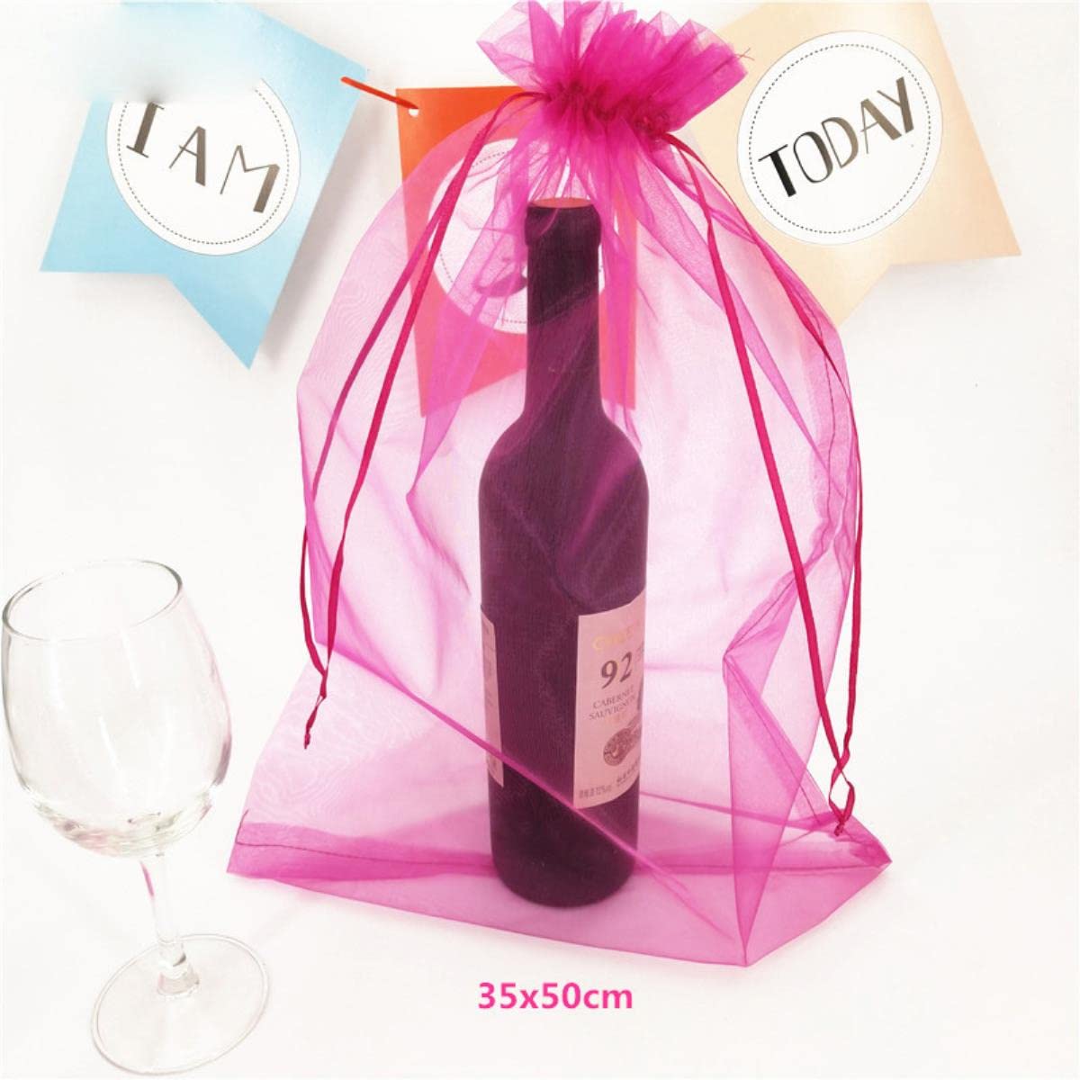 50 Stück 30 x 40 35 x 50 große Organza-Beutel Schmuckverpackung Geschenk Süßigkeiten Hochzeit Party Goodie Verpackung Gastgeschenke Beutel Ziehbar Beutel - rot, 30 x 40 cm -SH321-50, andere