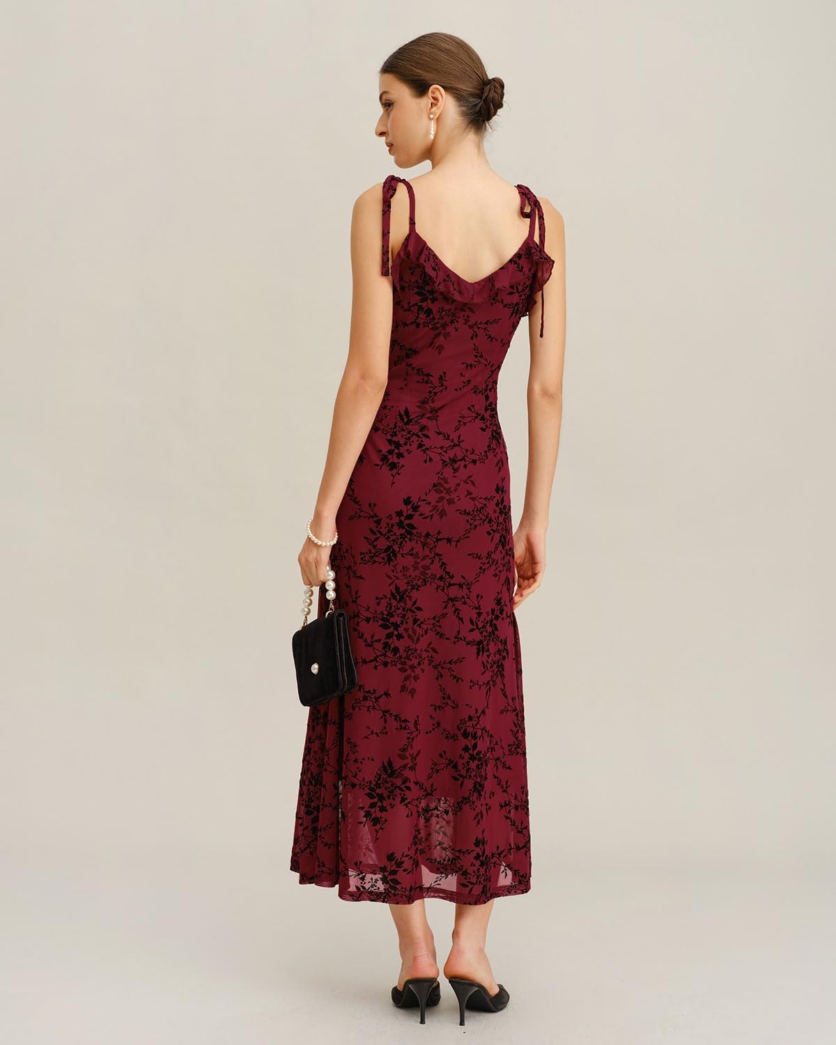 RIHOAS Boho Midi Floral Dress - Elegant Flowy Sundress | Formal-Inspired Outfit for Wedding Guest | Spring Summer Party Dress