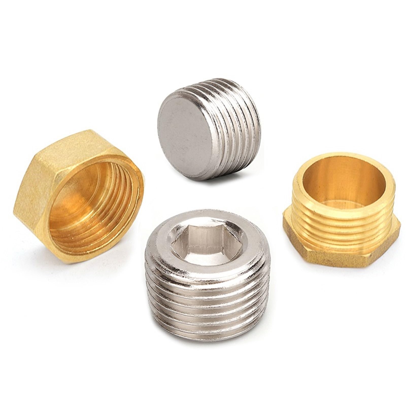 Miedź 1/8 "1/4" 3/8" 1/2" 3/4" gwint zewnętrzny mosiężny rura sześciokątna końcówka złączka łącznik łącznik adapter przyłączeniowy 10 sztuk (10 szt. męski plug, 3/4")