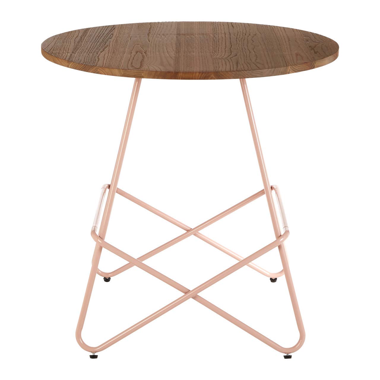 Premier Housewares - Round Coffee Table - Elm Wood - Pink - 80cm