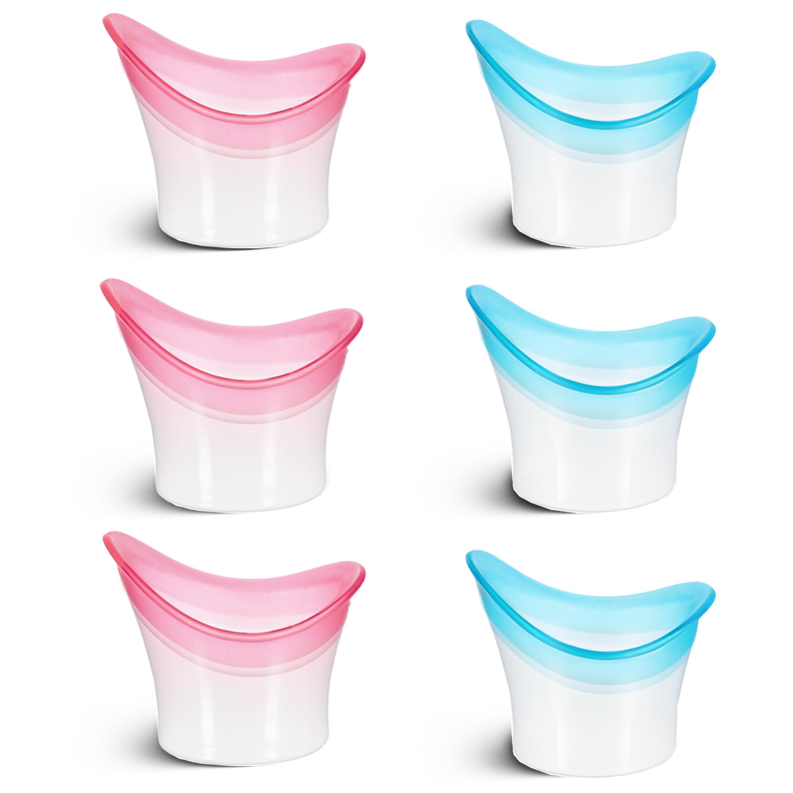 JJUNW 6Pcs Eye Wash Cup, Eye Cups for Eye Wash, Eye Wash Solution with Cup Silicone Eye Cleaning Cup, Portable Eye Care Tool for Quick Relief Tired