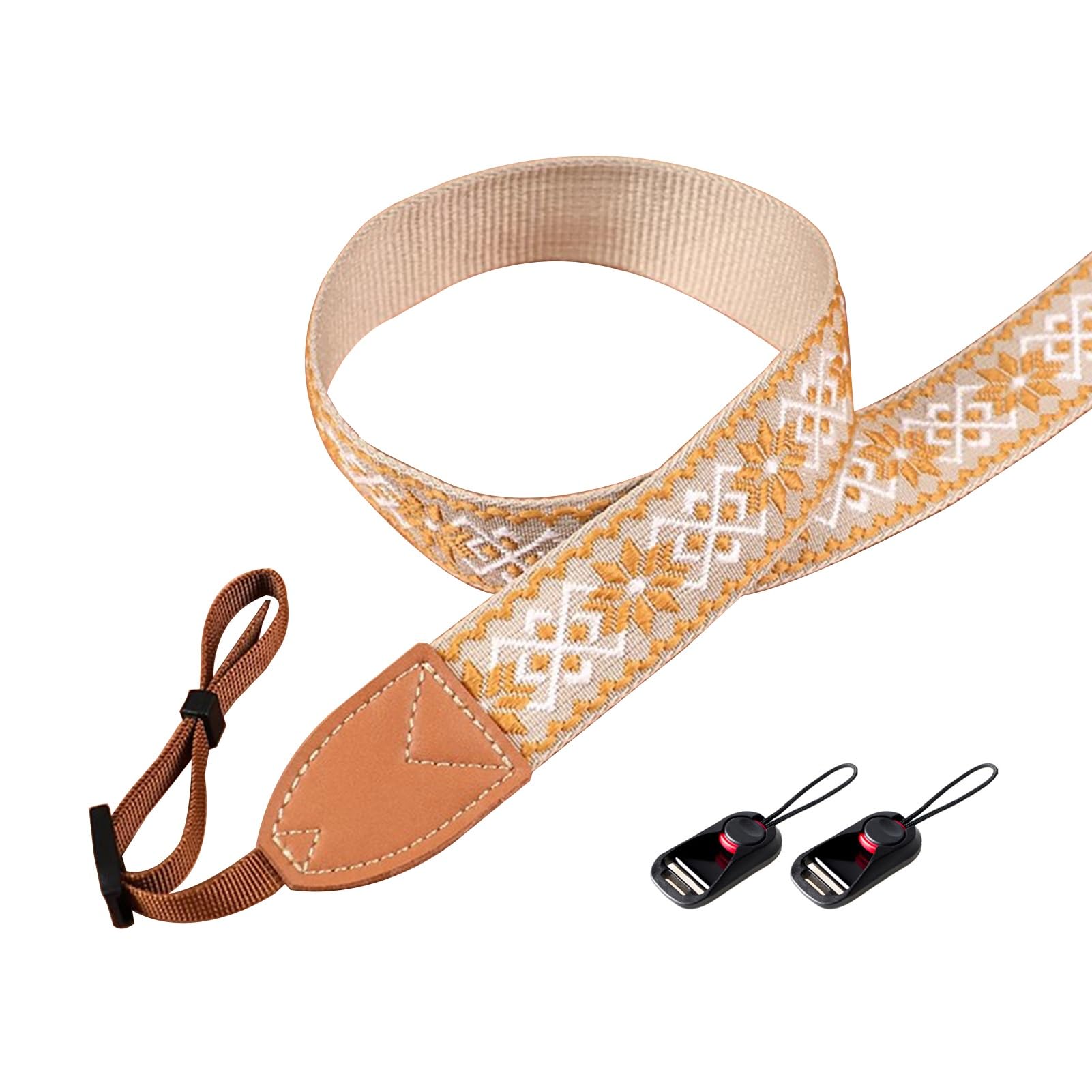 Flyiodfcxv Style2 Camera Strap, Golden Camera Strap, Embroidery Neck For Photographers, Versatile Design