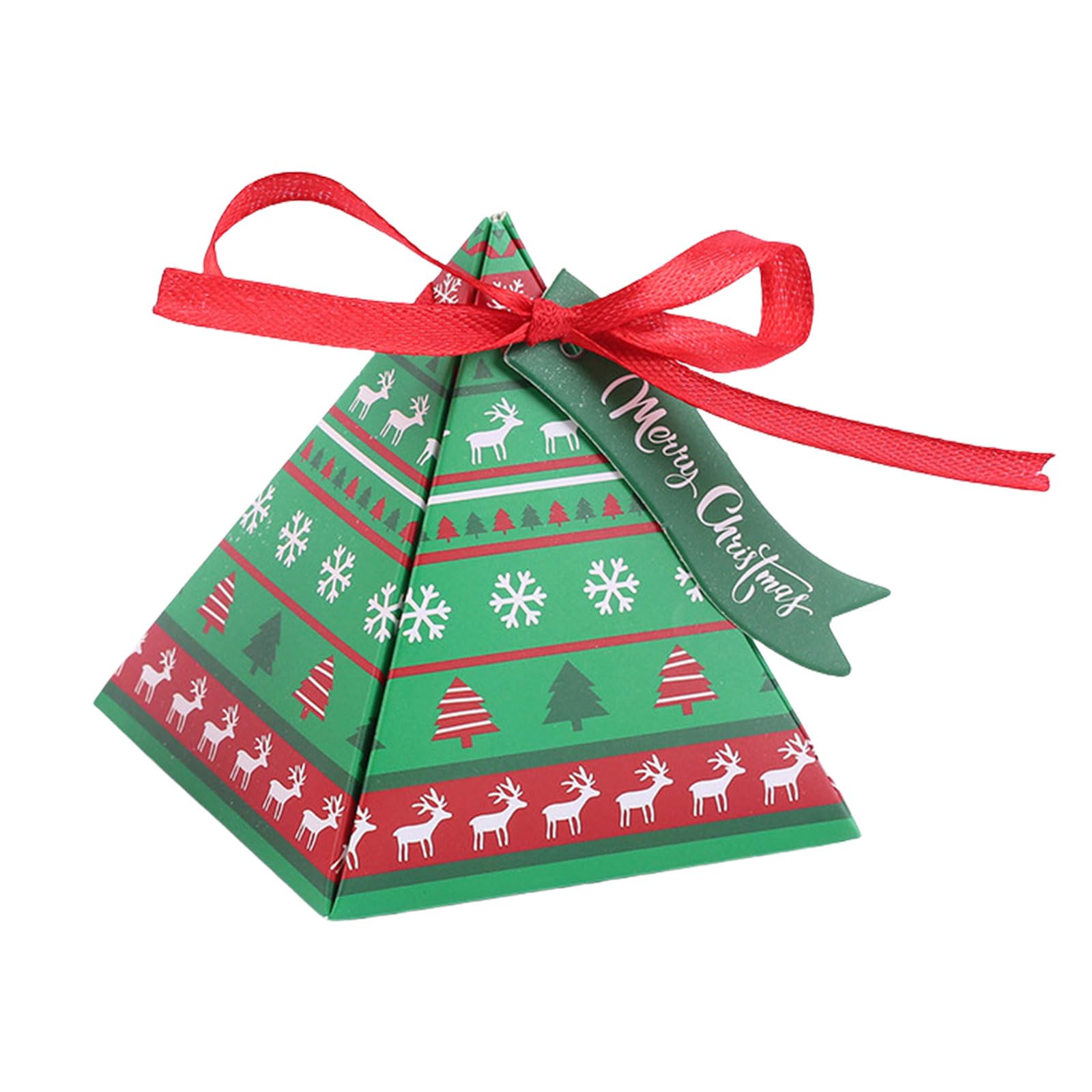 Xinsheinelry Of 50 Christmas Triangles Candy Box Attractive Christmas Treat Boxes Snacks Container for Holiday Gifting Gift Box