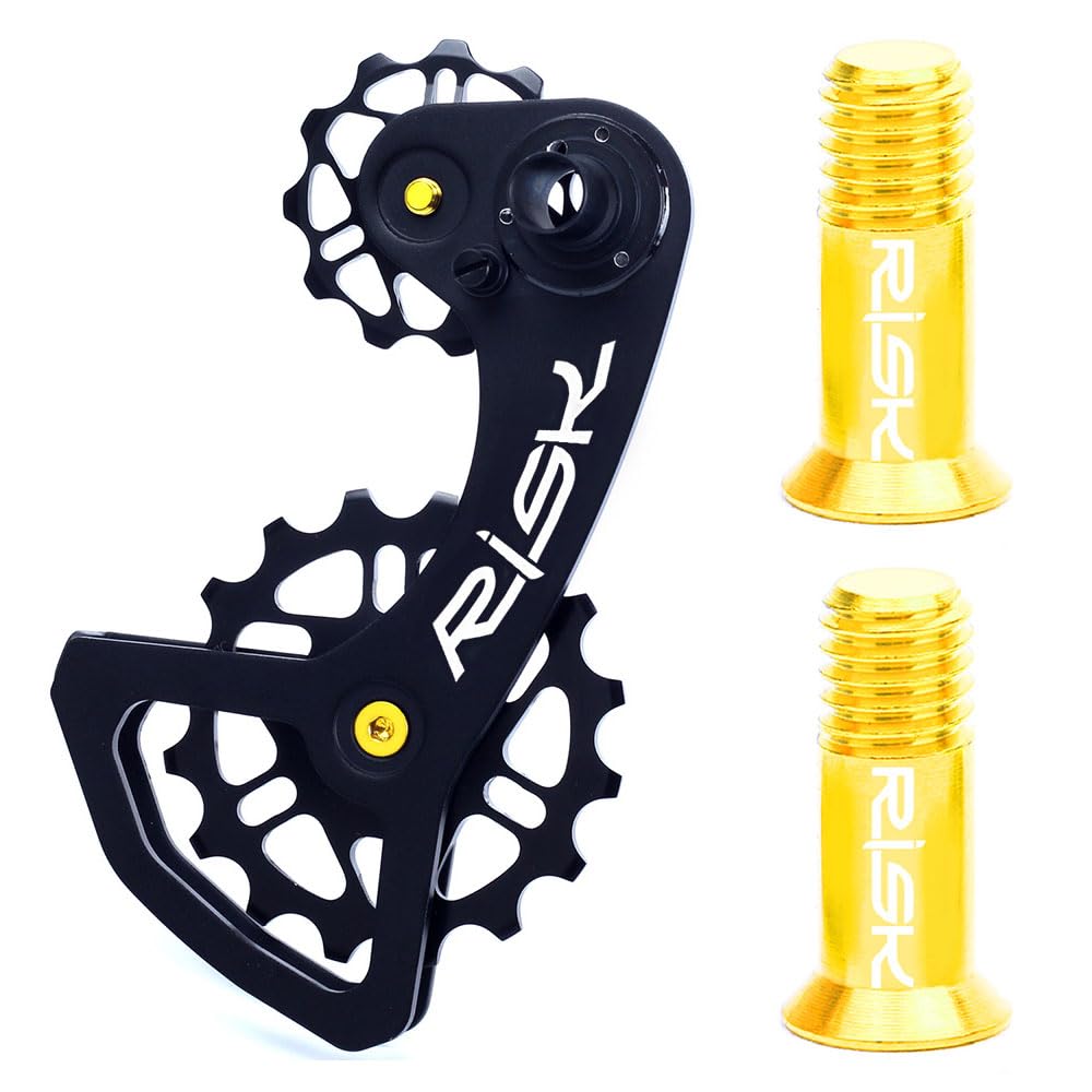 2 Pcs Bicycle Rear Derailleur Bolt Bicycle Jockey Wheel Bolt Titanium Bolt Titanium Bicycle Rear Derailleur Jockey Wheel Bolt for MTB Road Bike M5×14.2mm Colorful (Black) - Image 2