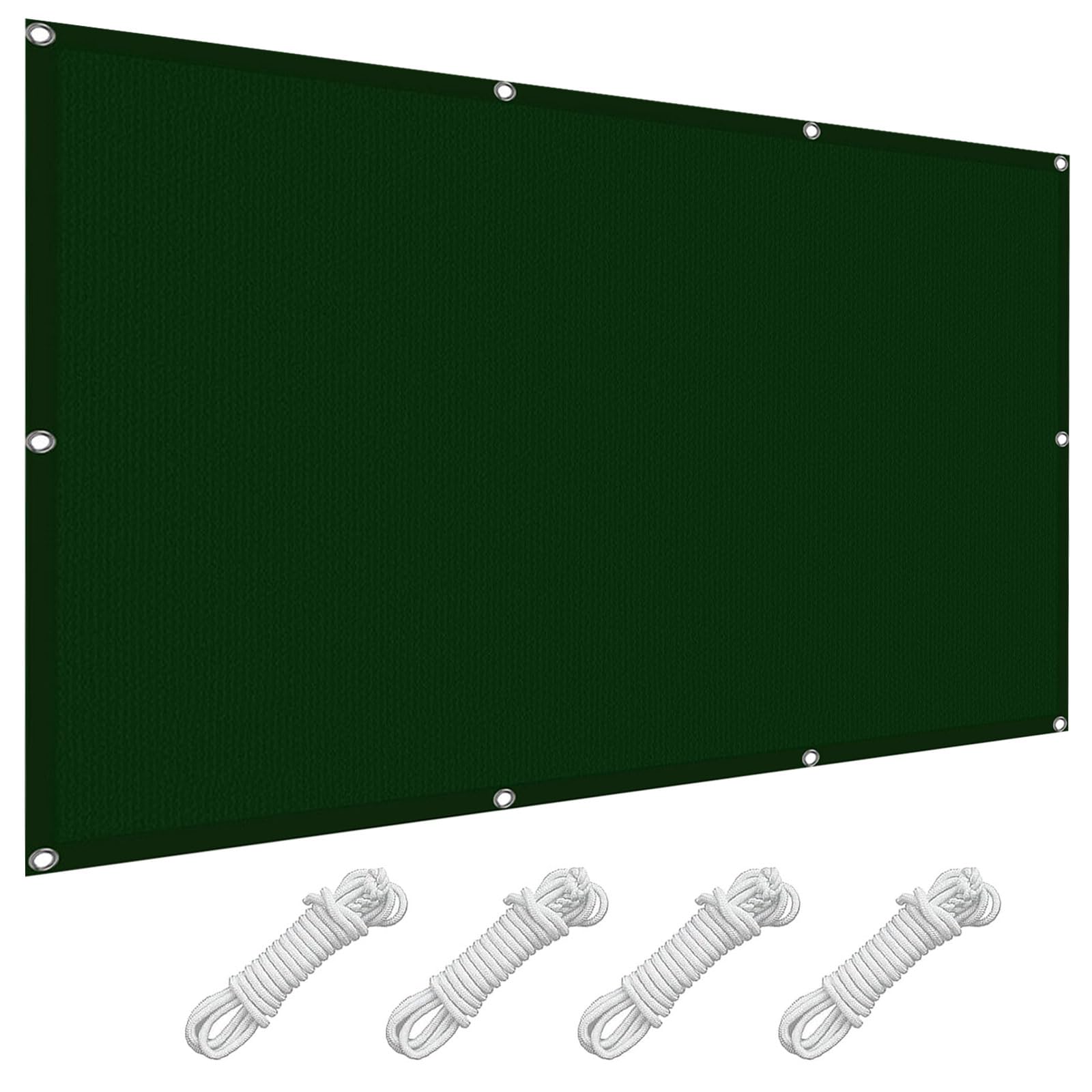 Vela Ombreggiante 0.8 x 4 m Impermeabile, Protezione Solare Anti UV Rete Telo Ombra, Rete Ombreggiante con Occhielli, Fune, Antistrappo per Esterno Giardino, Verde Scuro