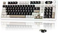 ATTACK SHARK X98 PRO Teclado mecânico sem fio para jogos com tela inteligente,botão de mídia, RGB,2,4 GHz/USB-C/BT5.0,com vedação,interruptor linear hot-swap,teclas PBT para PC e Mac Gamer(Branco)