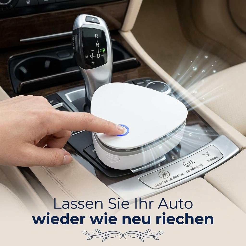 Ozon Luftreiniger, Geruchsentferner ohne Filter für Rauch Tiergerüche und Kochgerüche, Kompakt Leise Wiederaufladbar für Wohnung Auto Küche Schlafzimmer Büro