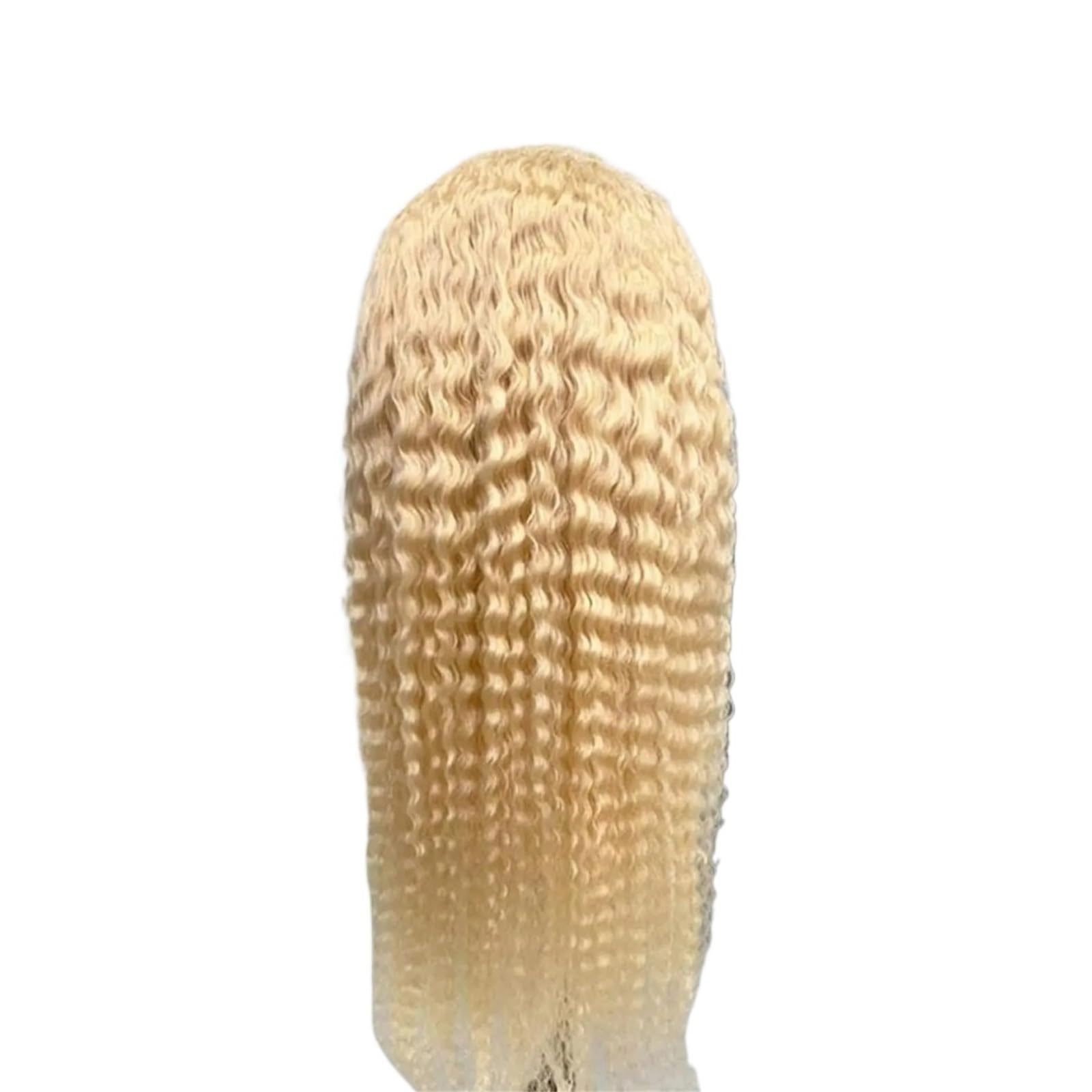 Parrucca Per Donna Parrucca di capelli umani ricci 220% densità bionda onda d'acqua(38inches)