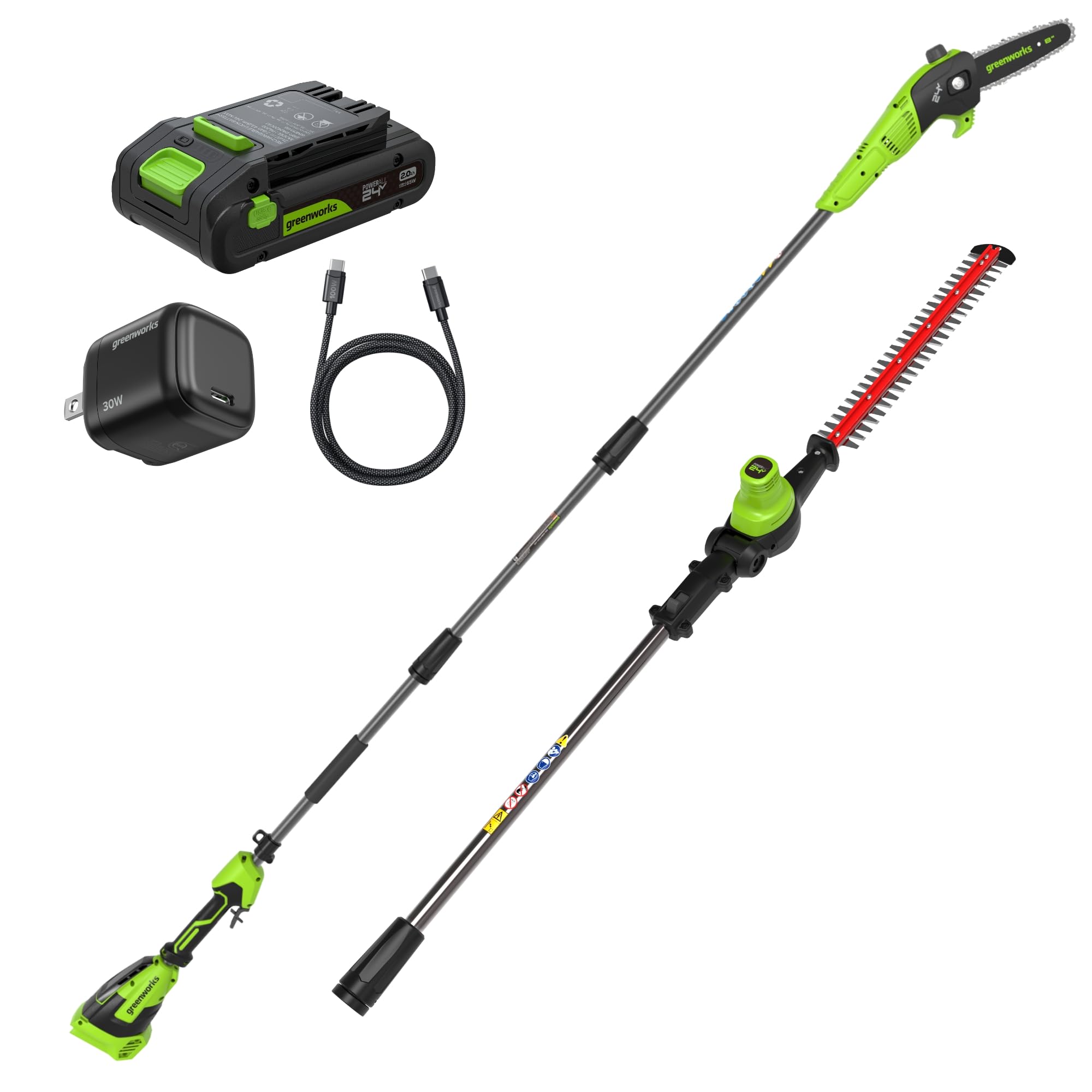 Supstable Cordless Pole Saw & Hedge Trimmer 6-in-1, Mini Chainsaw Cordless/Electric Hedge Trimmer with Extension Pole, 15Ft Reach, Extendable Tree Pruner, Bush Trimmer Limb Branch Cutter, Grass Shears product image 20