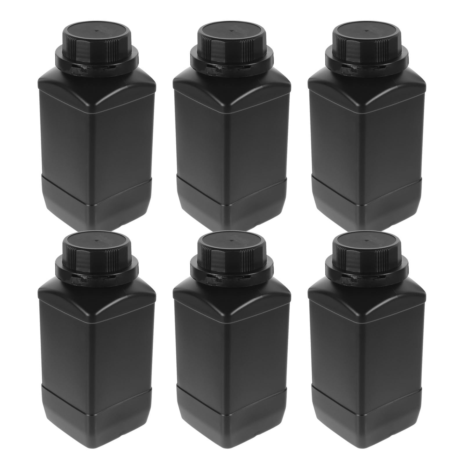 Healifty 6 Stück Weithals Laborreagenzflasche 1000ml Pe Schwarz