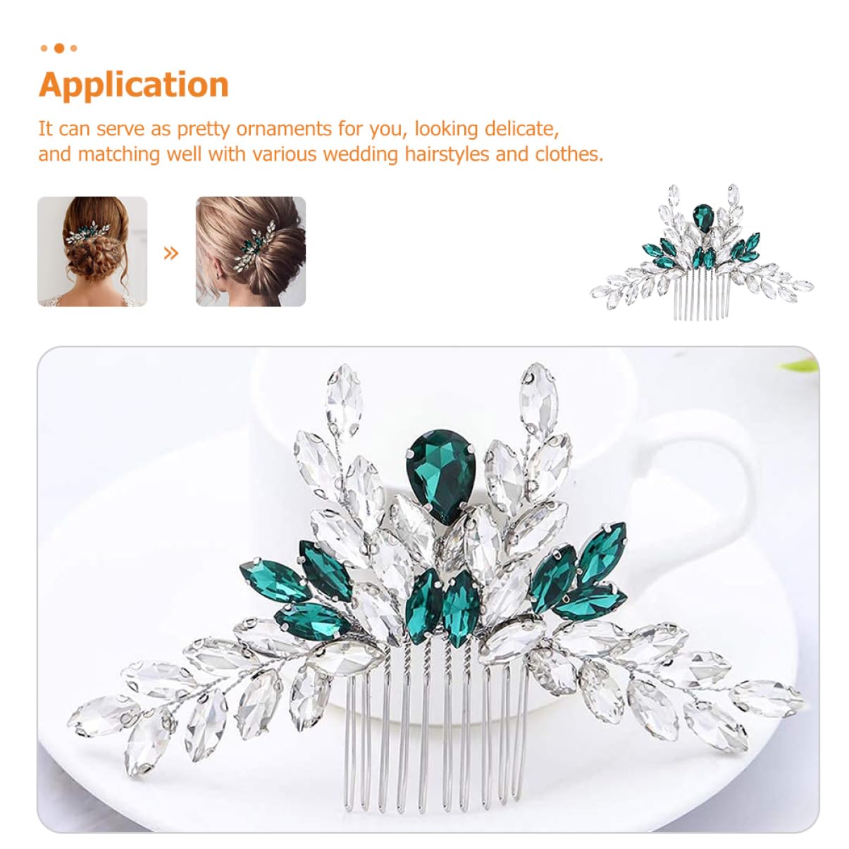 FRCOLOR 3 Piezas peine de novia peineta de boda de boda Decoración de inserción de cabello lateral para el cabello de la novia ta con diamantes de imitación pedrería