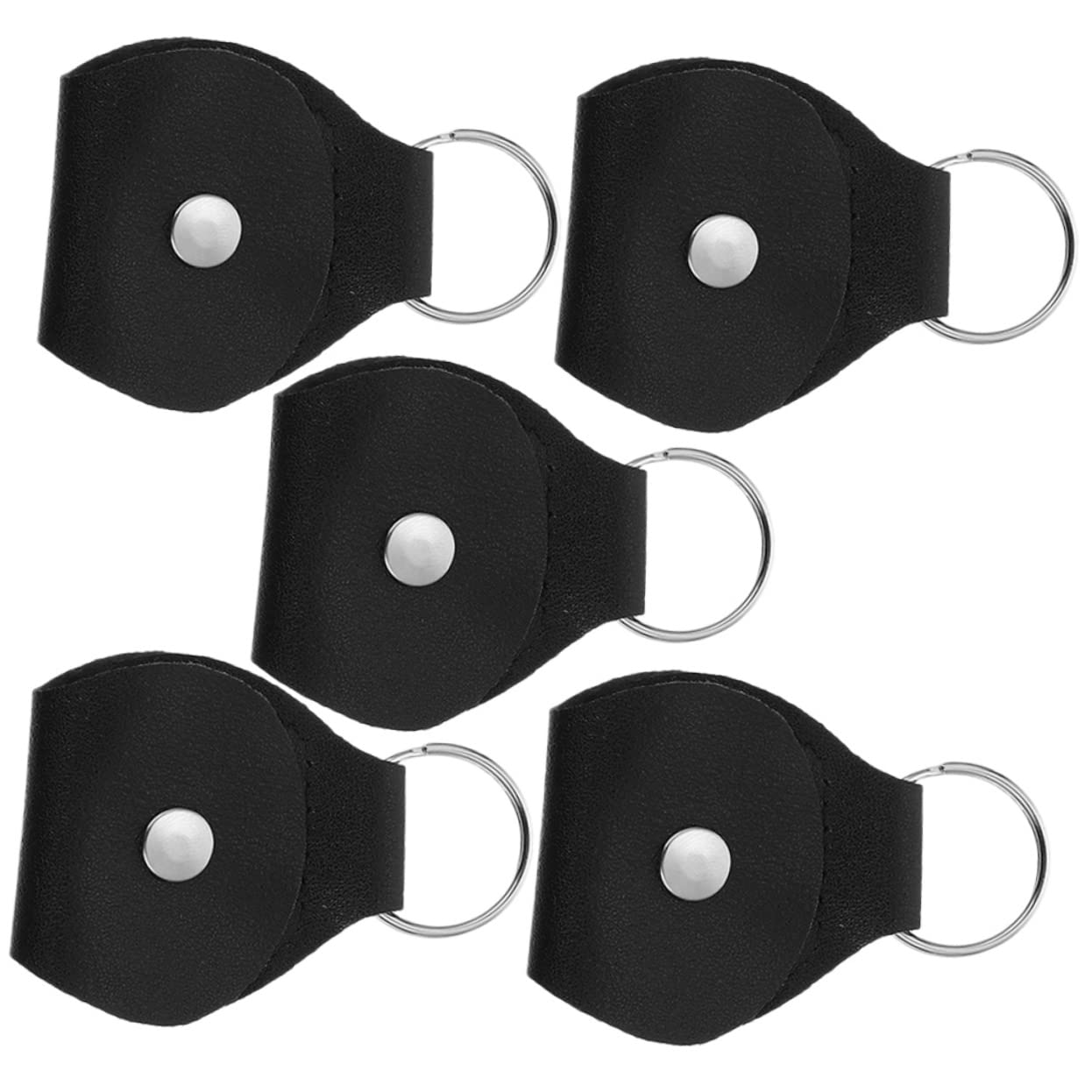 SWOOMEY 5sets 5pcs Pu Leather Guitar Holder Case with Ring Portable Plectrum Storage Bag Convenient Guitar Picks Organizer for Easy Access and Practical Use 5pcs*5
