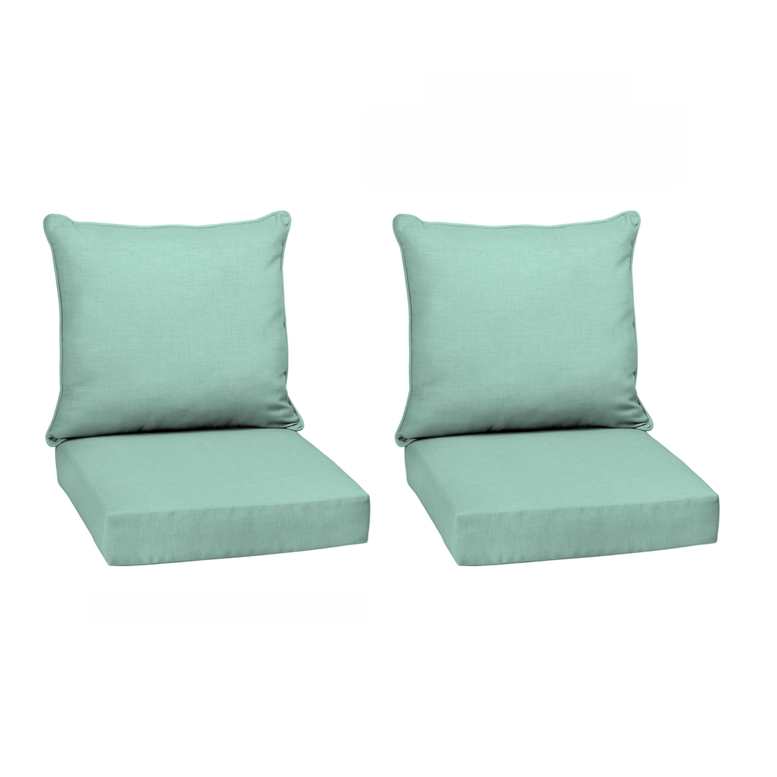 Arden Outdoor Deep Seat Cushion Set, 2-Pack, 22x24, Aqua