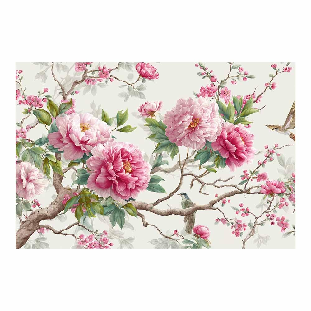 ZAMAEIU Nature Wall Art Peony branches decorative home accessories, paintings wall art,For living room, bedroom, Apartment Corridor Office etc.(pink)-80x120cm Unframed