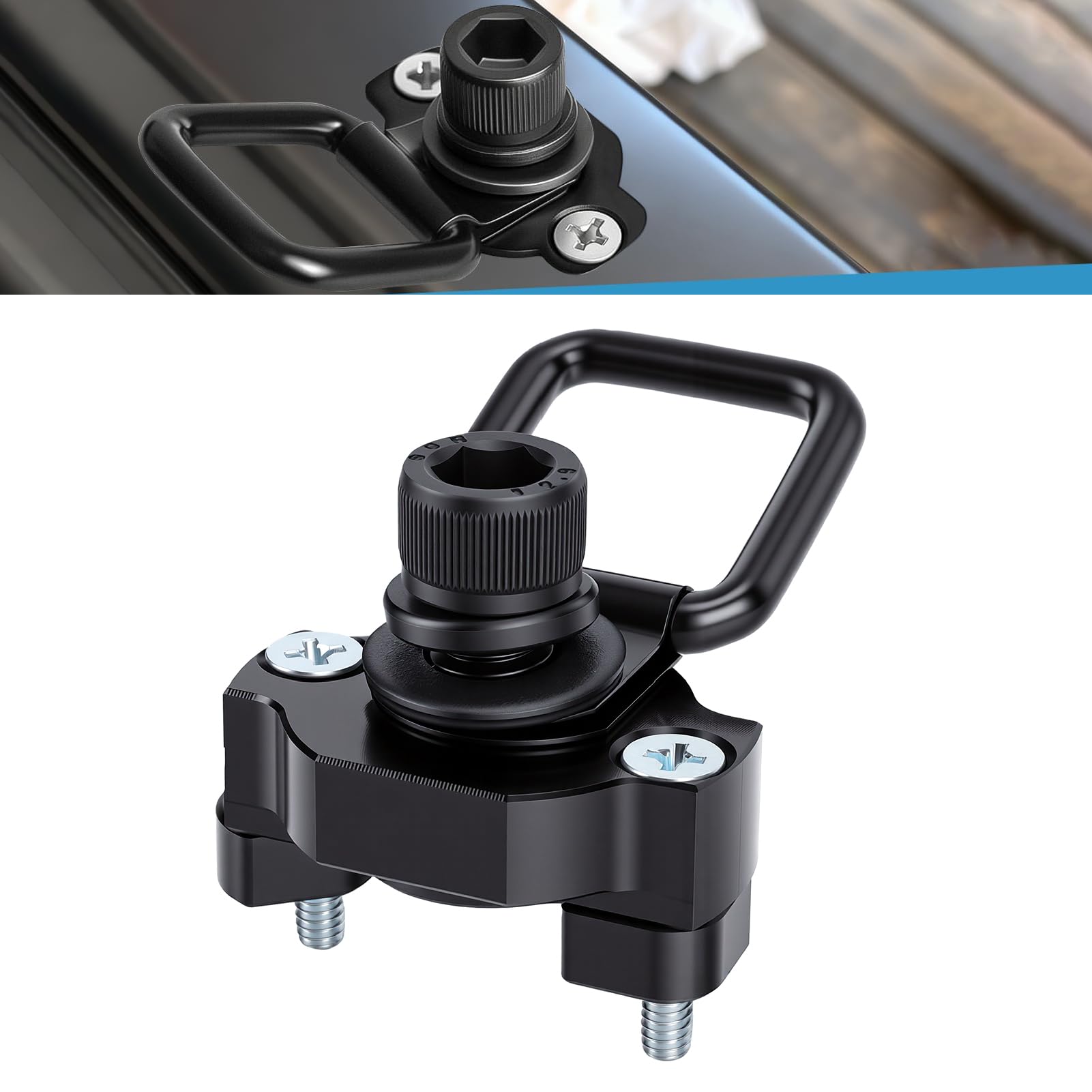 FTVOGUE Anclajes de Amarre con Anillo en D para ATV UTV, Aleación de | Anodizado Resistente Al óxido, Se Adapta a 950 800 625 Pro, Instalación sin Perforación, Funciona con Correas y Redes de