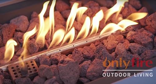 Miniatura 7 de Onlyfire - Mesa de fogata para exteriores de 60 pulgadas con rocas de lava y manguera de 12 pies, chimenea grande de gas propano, chimenea sin humo