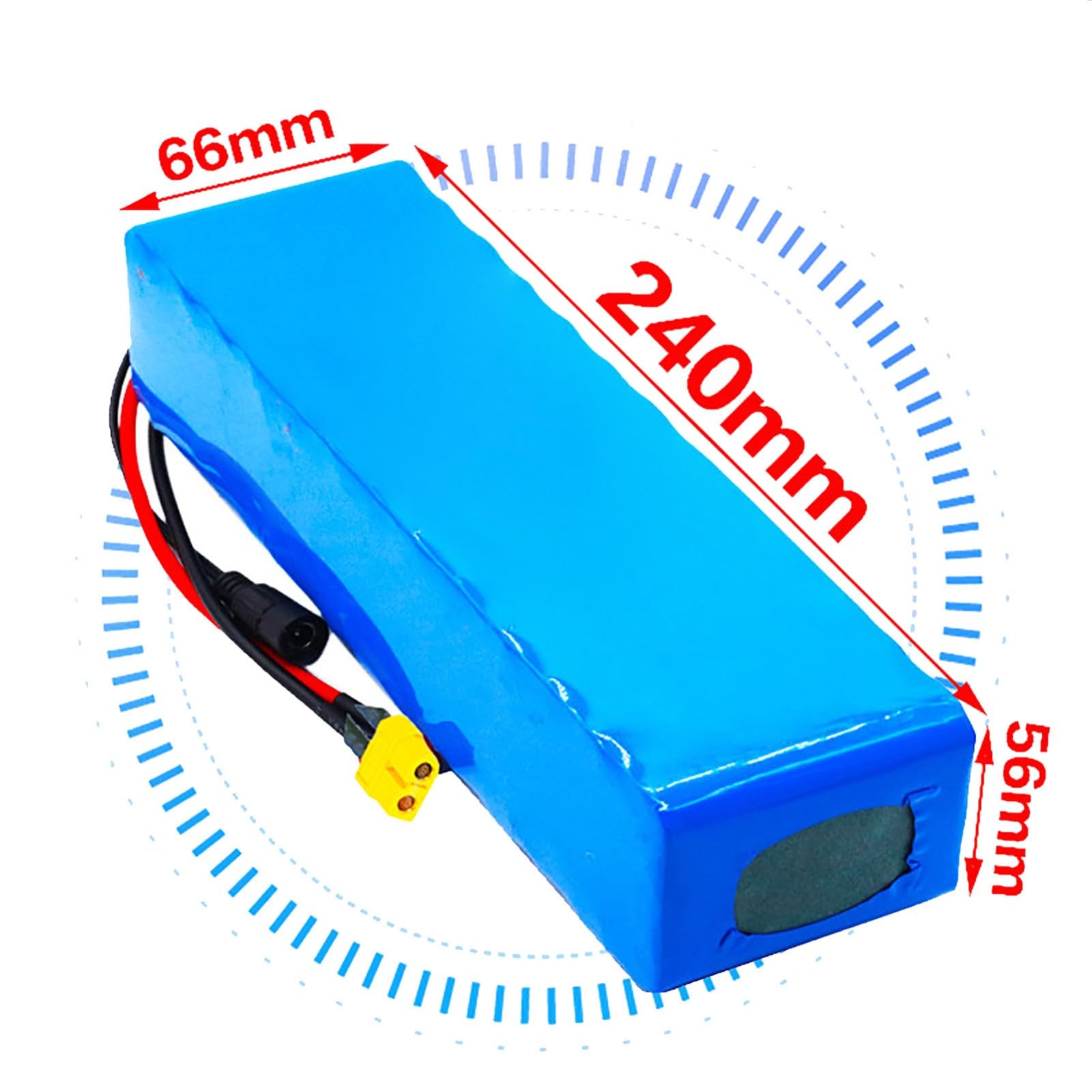 Batería De Litio De 48V Y 30Ah para Bicicletas De Equilibrio, Bicicletas Eléctricas Y Scooters con Cargador, Paquete De Batería De Iones De Litio 13S3P Resistente Al Agua