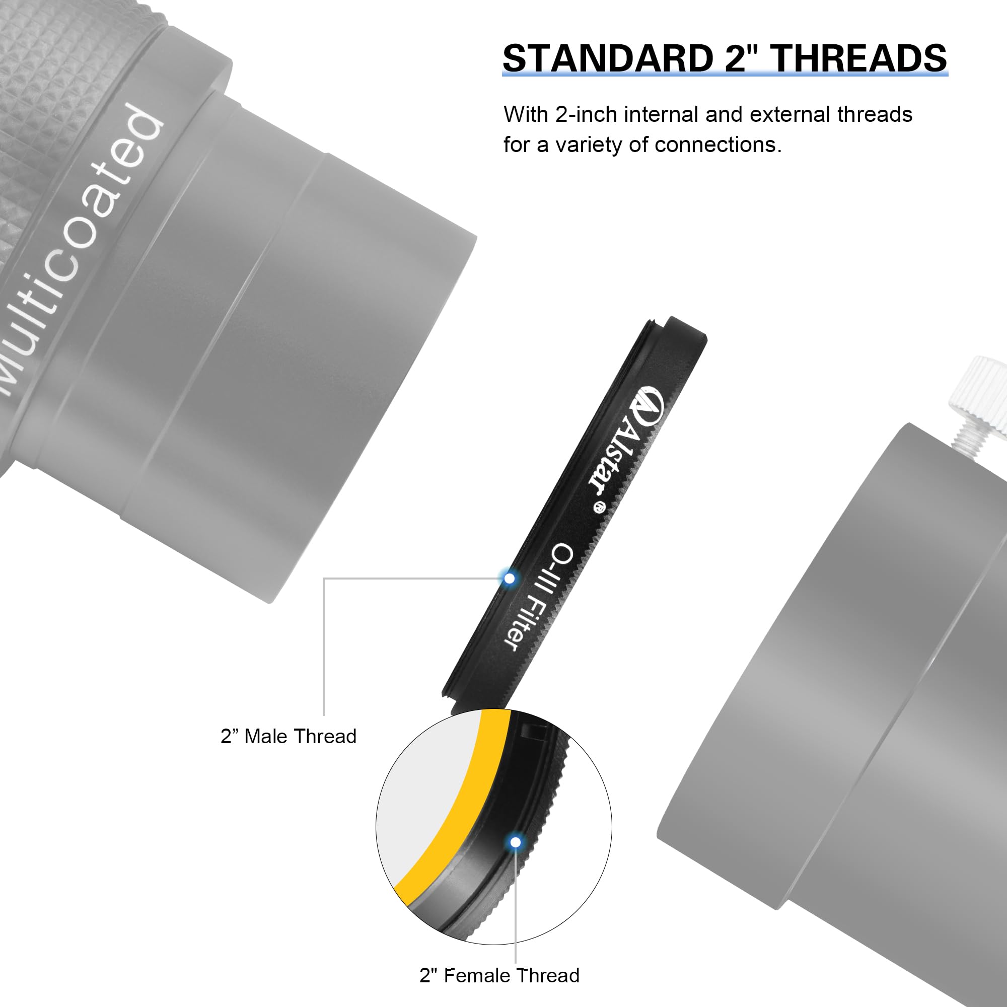 ALSTAR 5,1 cm Schmalband 10 NM o-iii Filter – Erzeugt Near-Photographic Views von Der Veil, Ring, Hantel und Orion-Nebel, Unter Vielen Anderen Objekten