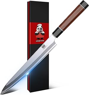 SHAN ZU 10 Inch Japanese Sushi Knife, 9 Layers 10Cr15MoV High Carbon Steel Sashimi Knife, Sharp Cutt