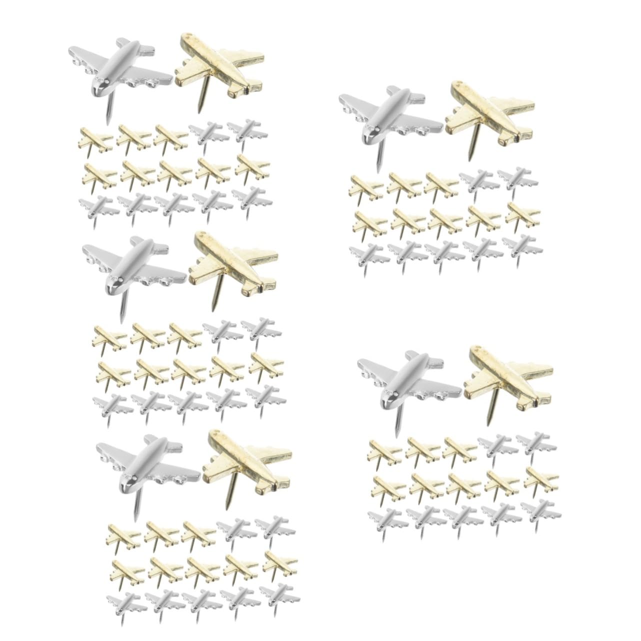 Tofficu 120piezas Chinchetas Metálicas Forma De Avión Decorativas y Multifuncionales para Mapas Anuncios y Paredes De Fotos Push De