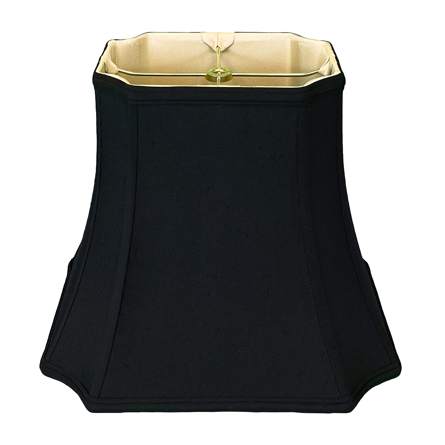 Royal Designs Rectangle Inverted Cut Corner Lamp Shade, Black