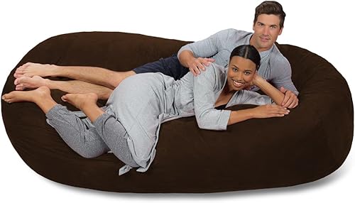 Miniatura 144 de Comfy Sacks - Puf de espuma viscoelástica de 7.5 pies, tumbona de piel sintética color negro Piel sintética, color negro,Piel sintética de color