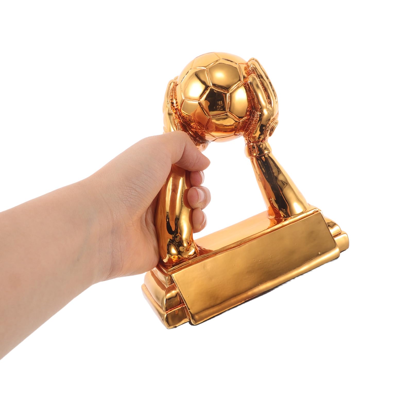 MAGICLULU Dorado Trofeo Diseño Elegante de Resina y Artesanía Delicada de Fútbol para Portero, Adecuado para Eventos de Fútbol y Presentaciones de Premios