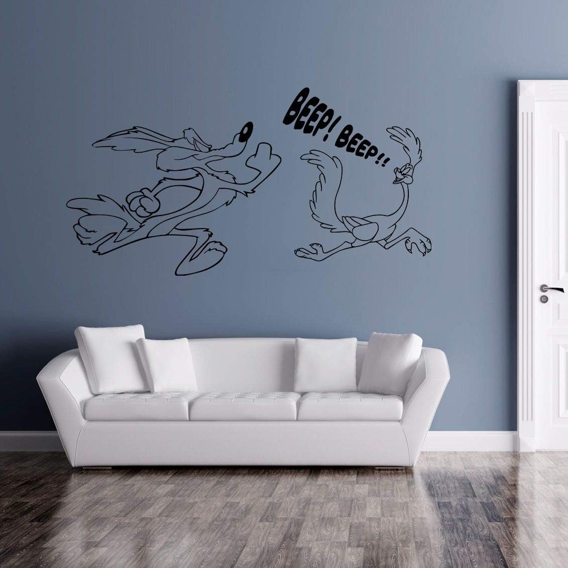 Beep Beep Wile E Coyote Cartoon Character Wall Sticker Art Decal for Girls Boys Room Bedroom Nursery Kindergarten House Fun Home Decor Stickers Wall Art Vinyl Decoration Size (27x30 inch)