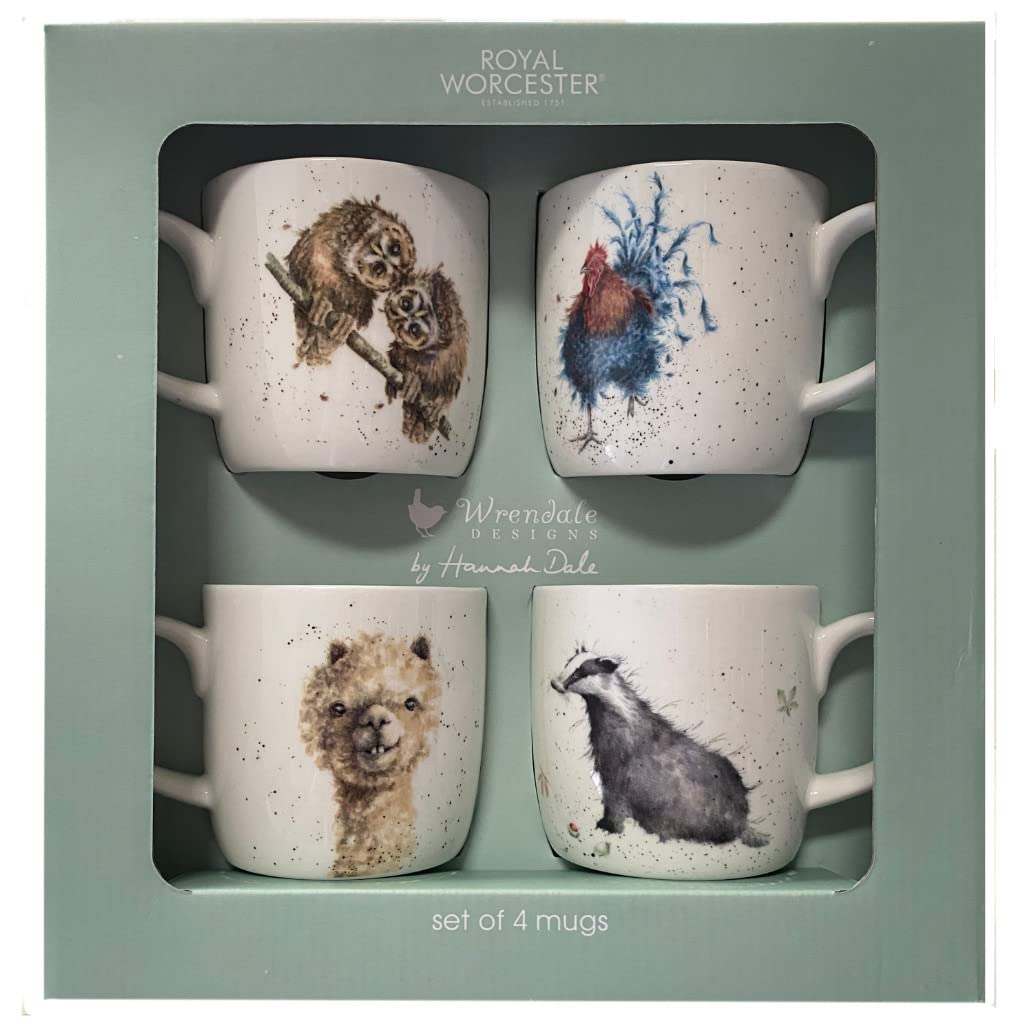 Wrendale Designs Limited Edition Mug Set of 4 by Royal Worcester