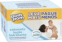 Kit Sabonete em Barra Pom Pom Loção Hidratante com 5 unidades de 70g cada