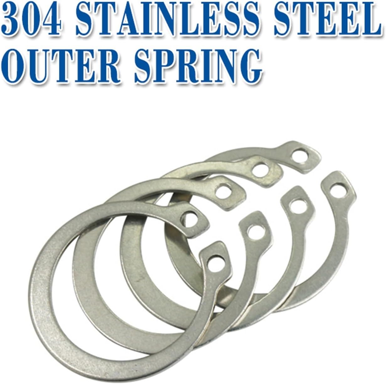 C-Type Washer M19-M55 304 Stainless Steel C-Type Elastic Ring External Circlip Snap Retaining Circlip Washer(M45 10PCS)