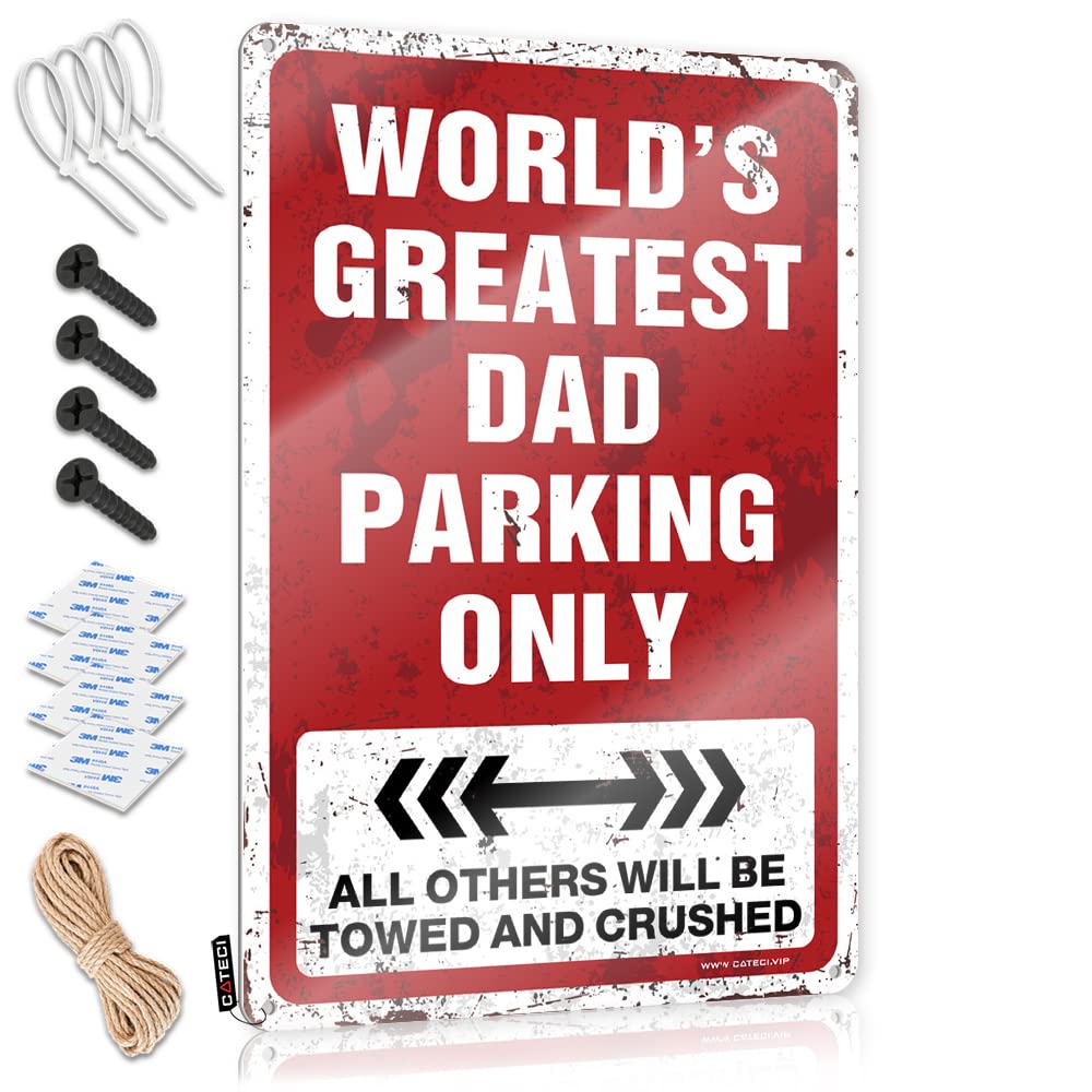 Krazmurongd One Color Bar Rules Sign World's Greatest Dad Parking Only Tin Sign Metal Man Cave Sign Sarcastic Signs