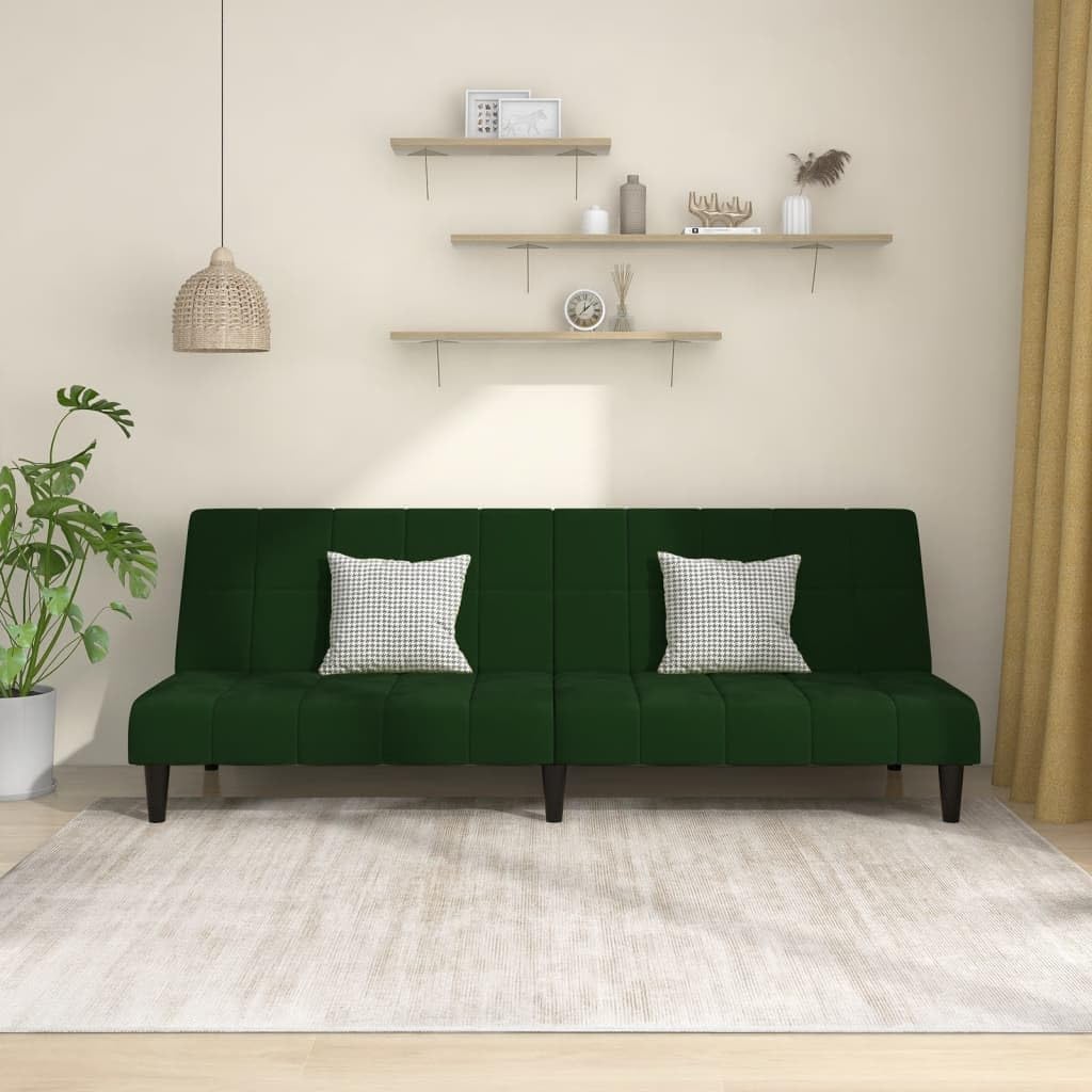 Sofa Bed Dark Green Velvet (100% Polyester) Living Room Furniture