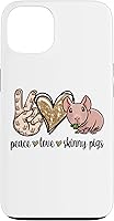 Vista 7 de Womens Girls Cute Funny Peace Love Hairless Guinea Pig Lover Case for iPhone 16