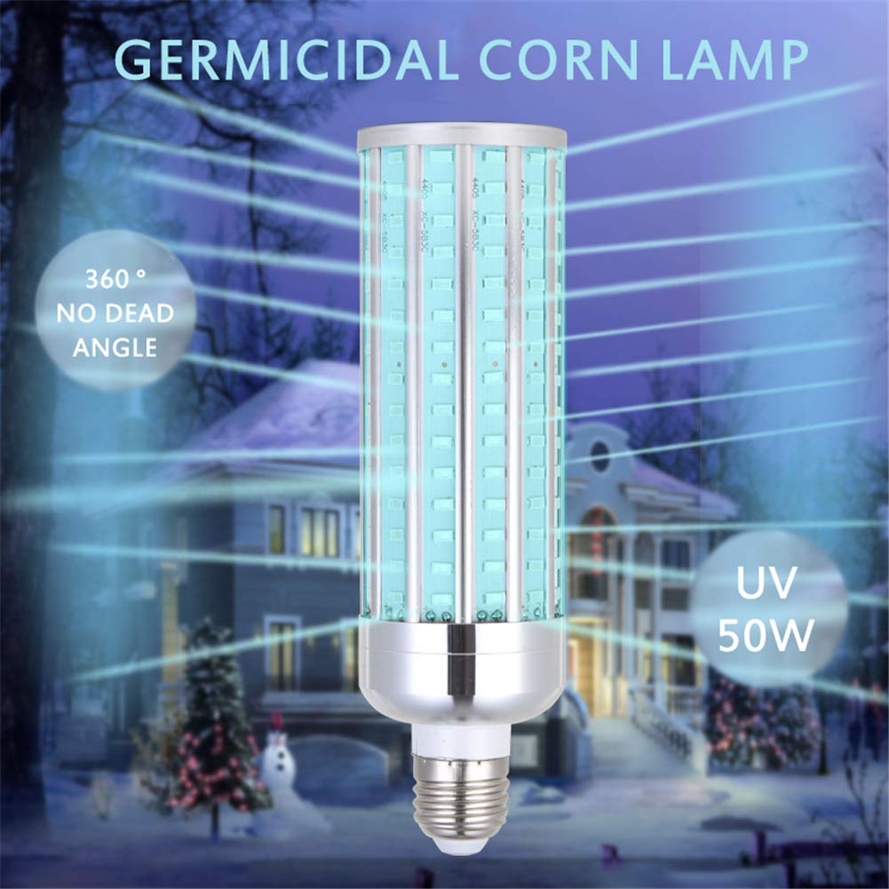 50W UV Esterilizador Lámpara, temporizador de ozono control remoto Filtro de maíz LED E27 Bombillas portátil lámparas ultravioleta UVC accesorio ligero de aire para el hogar Animales
