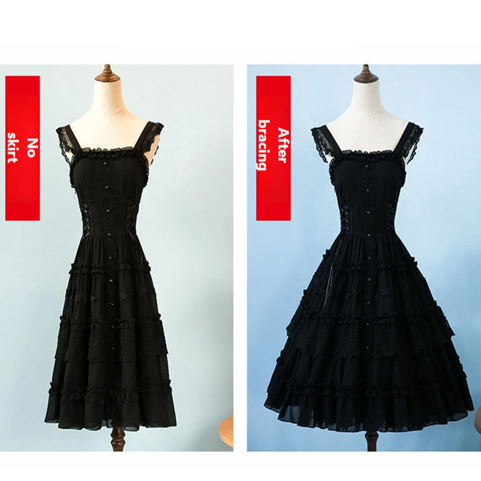 Cache-maillot pour femme Crinoline Blanc/noir Cosplay Pannier pour robes de demoiselles d'honneur Robes de Soirée Polyvalent