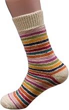 Full Plush Striped Socks, 100% Wool
