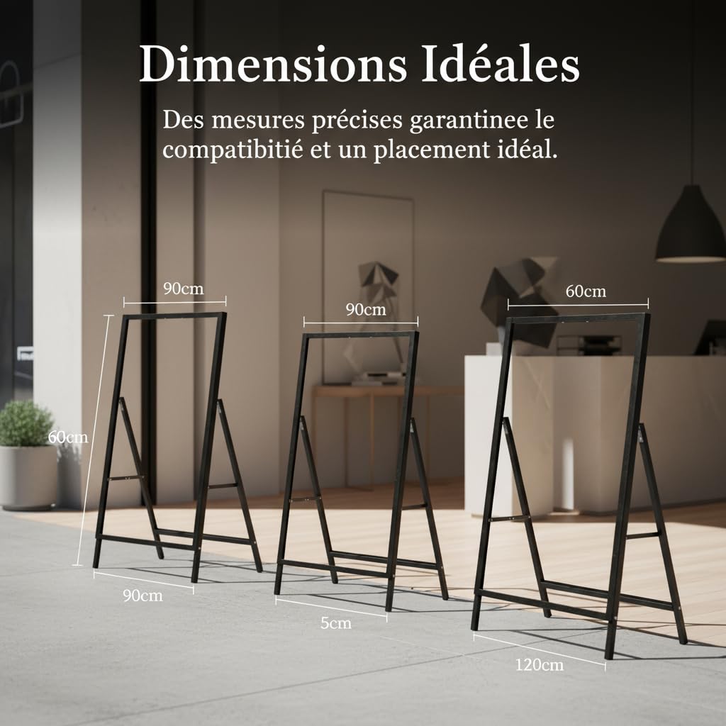 Présentoir d'Affichage sur Pied Métal, économique à rabat, simple