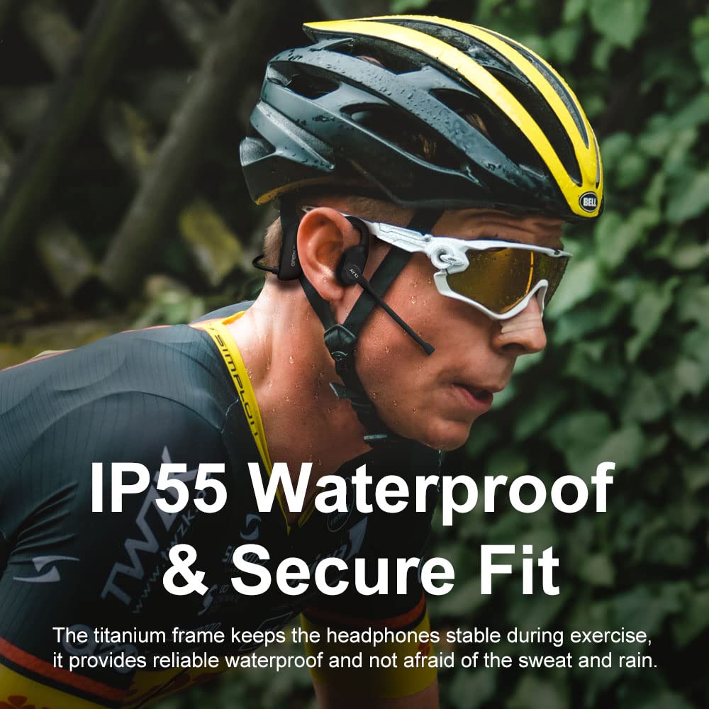 Hiteblaz Écouteurs à Oreille Ouverte Bluetooth 5.2, Casques à Conduction aérienne avec Micro, écouteurs sans Fil étanches IP55 pour 7 Heures de Lecture, écouteurs de Sport à Suppression de Bruit pour