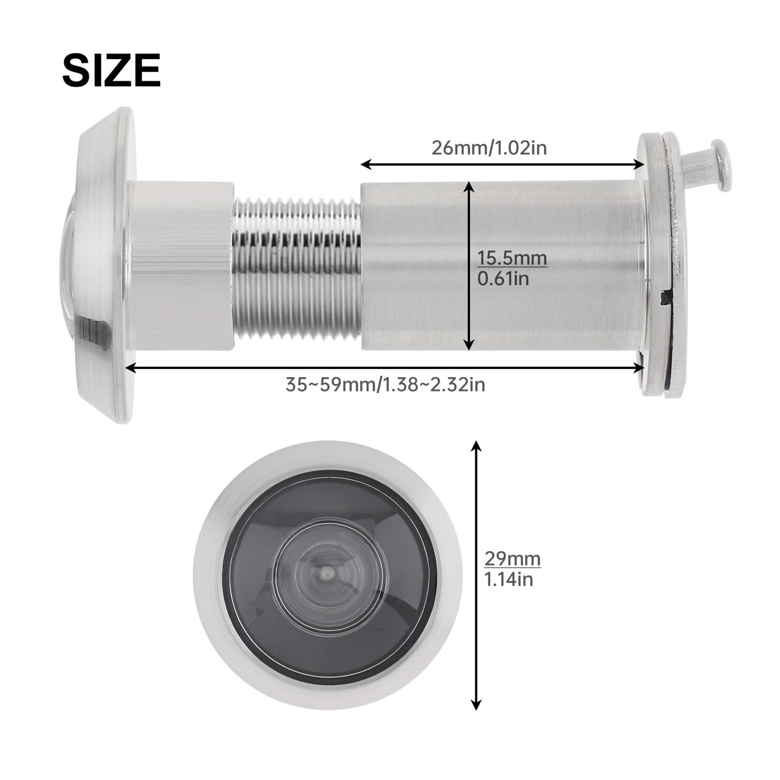 2 Stück 16 Mm 200 Grad Türspion-Bohrer-Set Aus Massivem Messing For 1,57 Zoll Bis,56 Türen Mit Einer Dicke Von Zuhause/Büro/Hotel Verbesserte Sicherheitsklarheit