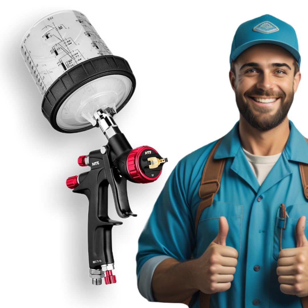 (used/was not able to test) Black Widow by Spectrum Professional HTE Gravity Feed Spray Gun with Rear Fan Control - Delivers Precision Spray Pattern for Professional Fine Finish Top Coat Applications