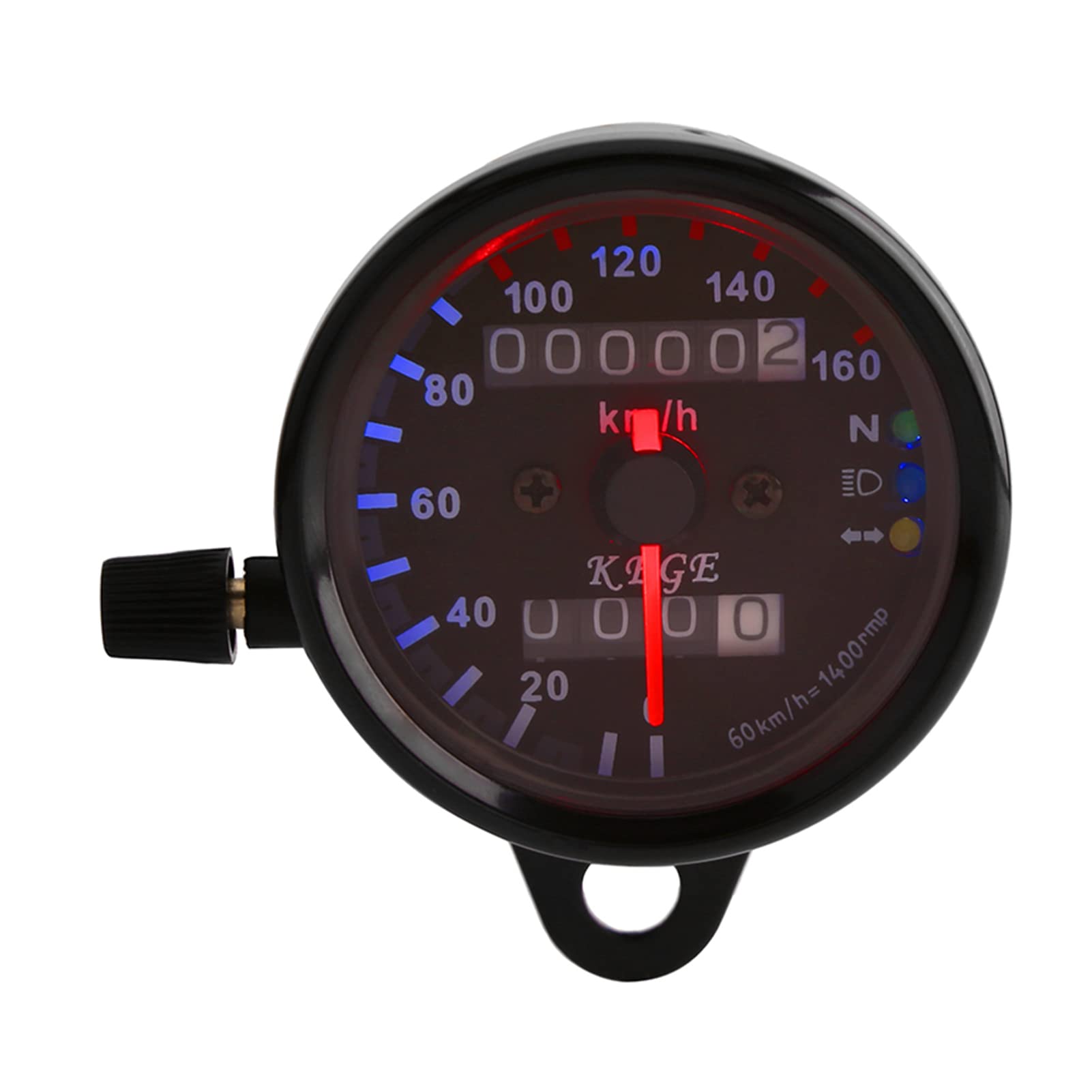 Compteur de vitesse moto jauge 1 pc universel moto compteur kilométrique indicateur de vitesse jauge Signal double affichage numérique(Noir),tachymètre