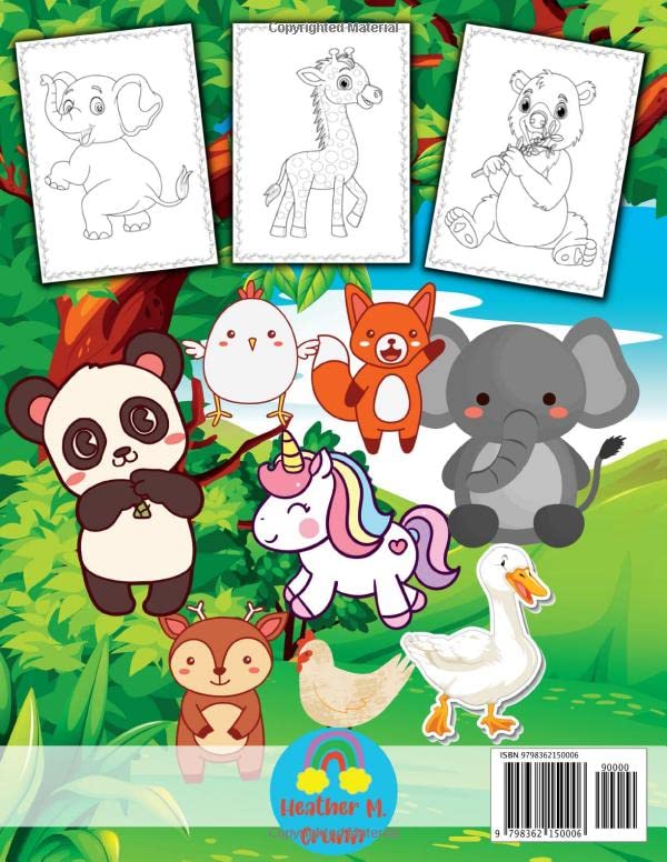 Kawaii ANIMALS Coloring book for kids: Ages 4-8 Cute, Unique, Big, Funny, Happy, Easy Coloring Drawings of the Happiest Animals for the Most Special Boys and Girls image 3