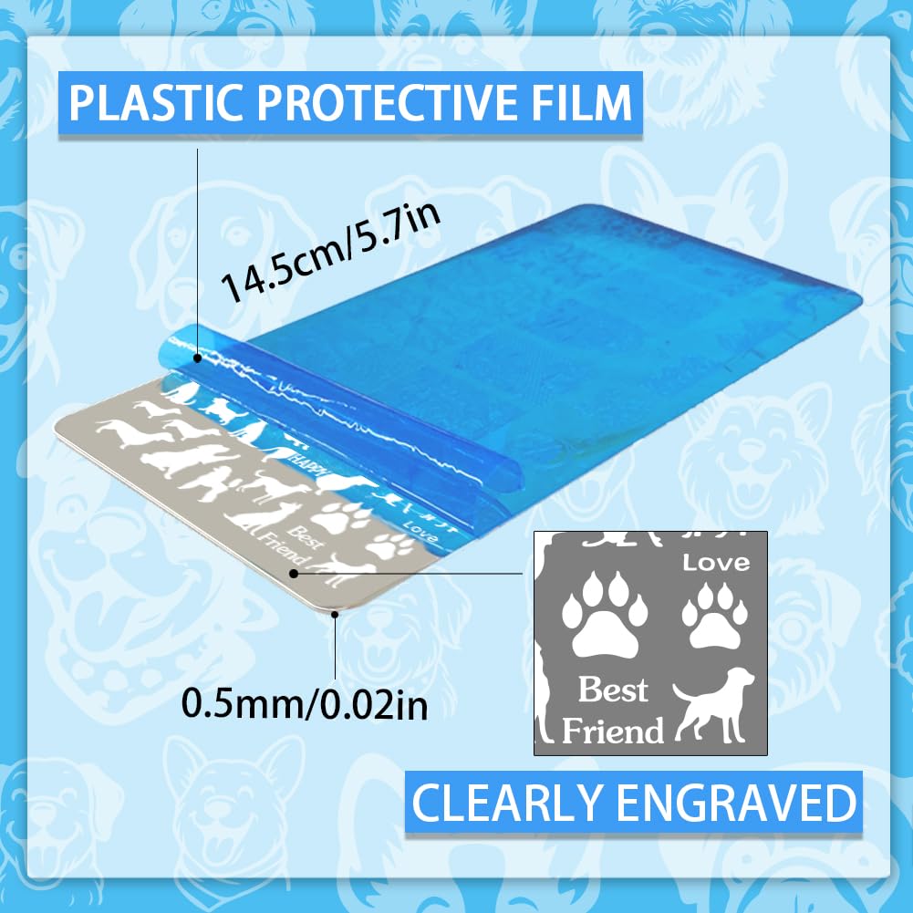 PH PandaHall Dog Nail Plates Stamping 2pcs Cute Dogs Pattern Print Art Template Stainless Steel Nail Image Plate Dog Paw Nails Stencil Set for Dog Lover Manicure Decor 14.5x9.5cm - Image 2